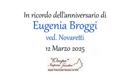 Eugenia Broggi ved. Novaretti - Anniversario