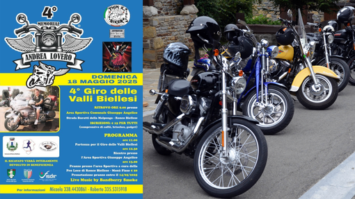 Ronco Biellese, 4° Memorial Andrea Lovero: presentato il motoraduno benefico.