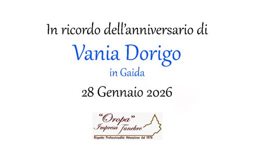 Vania Dorigo in Giada, anniversario