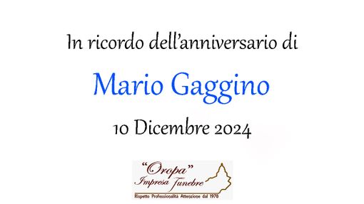 Mario Gaggino - Anniversario Mario Gaggino - Anniversario