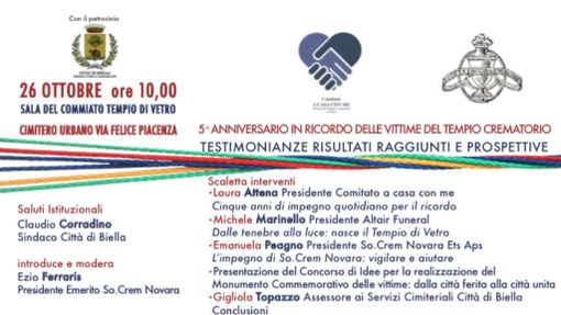 26 ottobre, 5° anniversario in ricordo delle vittime del tempio crematorio di Biella