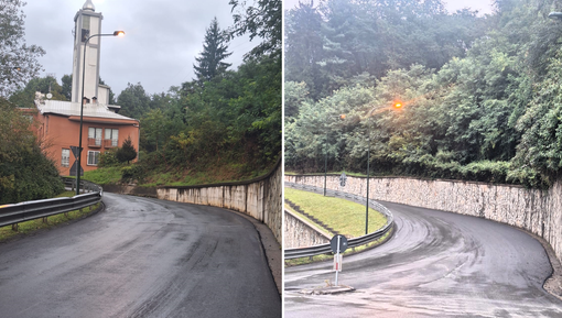 Lavori a Valdilana, nuovo volto alla strada di Falcero (foto dalla pagina Facebook di Comune di Valdilana)