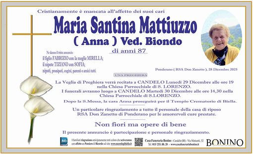 Maria Santina Mattiuzzo (Anna), ved. Biondo