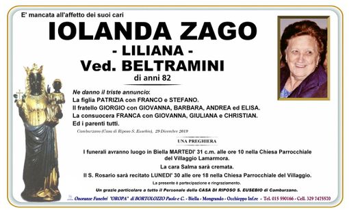 Iolanda Zago -Liliana- Ved. Beltramini Iolanda Zago -Liliana- Ved. Beltramini