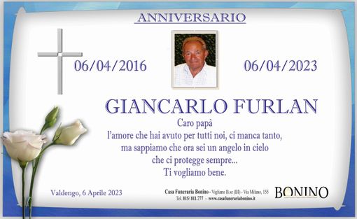 Giancarlo Furlan, anniversario