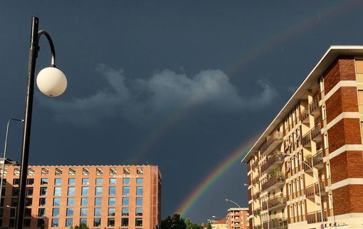 Dopo il temporale, un doppio arcobaleno su Biella FOTOGALLERY