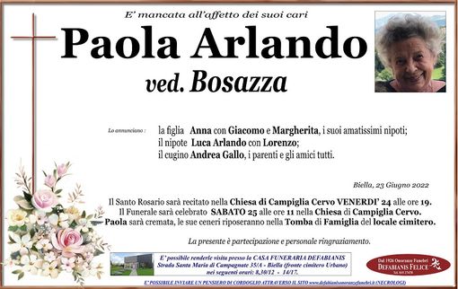Paola Arlando, Ved. Bosazza