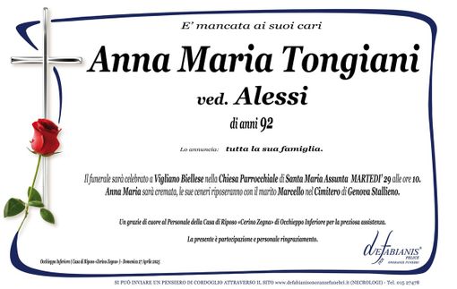 Anna Maria Tongiani, ved. Alessi