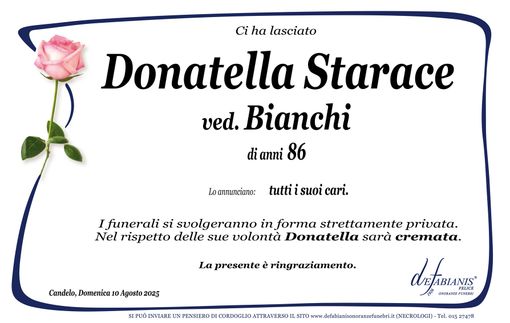 Donatella Starace, ved. Bianchi
