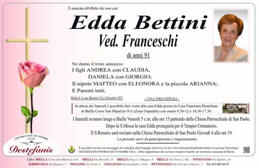 Edda Bettini, Ved. Franceschi