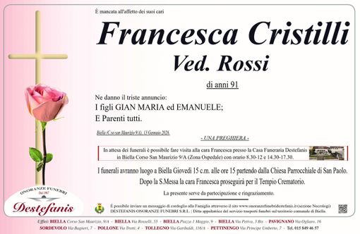 Francesca Cristilli, ved. Rossi