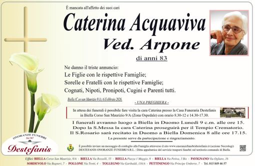 Caterina Acquaviva, ved. Arpone
