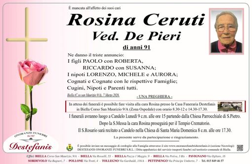 Rosina Ceruti, ved. De Pieri
