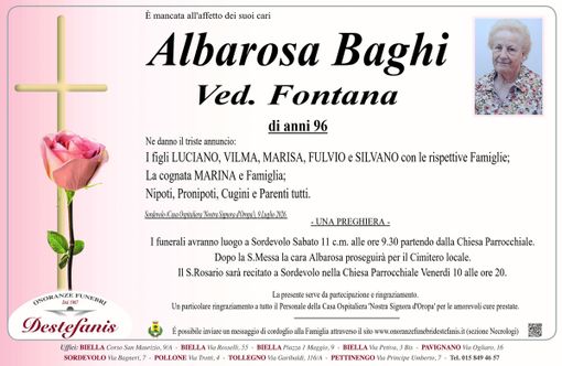 Albarosa Baghi, ved. Fontana