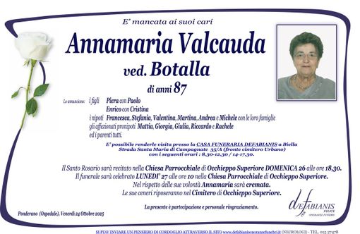 Annamaria Valcauda ved. Botalla