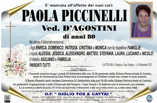 Paola Piccinaelli, ved D'Agostini