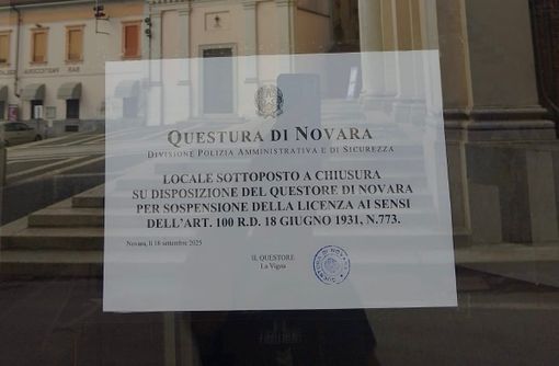 Dal nord ovest: Ordine e legalità a Cameri, chiuso per 7 giorni un bar dopo indagini accurate