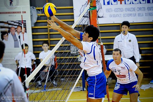 Il centrale del Biella Volley Alessandro Dellarolle