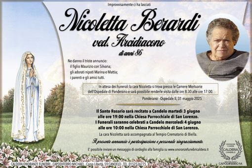 Nicoletta Berardi, ved. Arcidiacono Nicoletta Berardi, ved. Arcidiacono