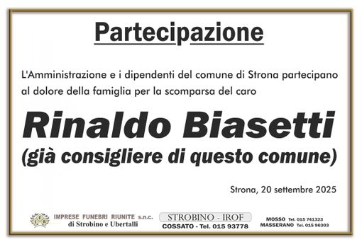 Rinaldo Biasetti - Partecipazione