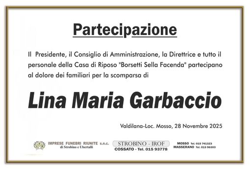 Lina Maria Garbaccio, partecipazione