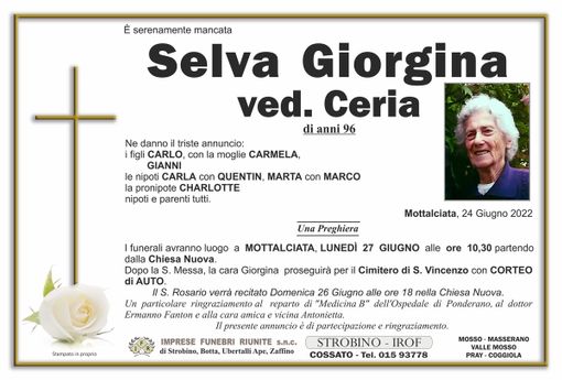 Selva Giorgina, Ved. Ceria