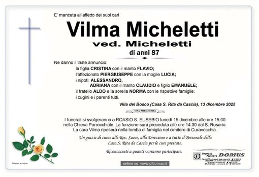 Vilma Micheletti, ved. Micheletti Vilma Micheletti, ved. Micheletti