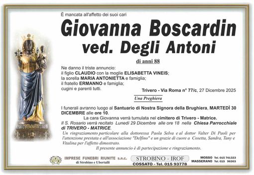 Giovanna Boscardin, ved. Degli Antoni