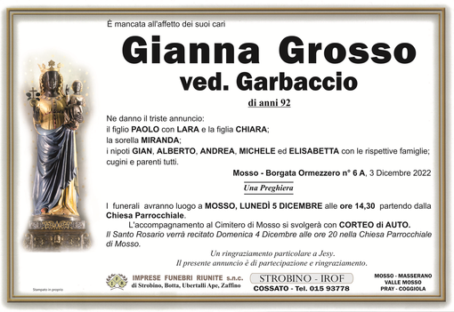 Gianna Grosso, ved. Garbaccio