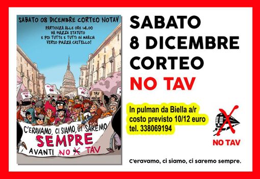 In pullman da Biella per manifestazione NO TAV a Torino In pullman da Biella per manifestazione NO TAV a Torino
