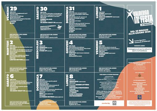 Valdengo in festa 2026, ecco il programma completo della 41° edizione da venerdì 29 maggio a lunedì 8 giugno Valdengo in festa 2026, ecco il programma completo della 41° edizione da venerdì 29 maggio a lunedì 8 giugno