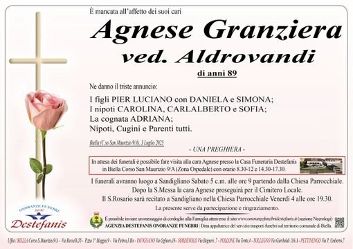 Agnese Granziera, ved. Aldovrandi Agnese Granziera, ved. Aldovrandi