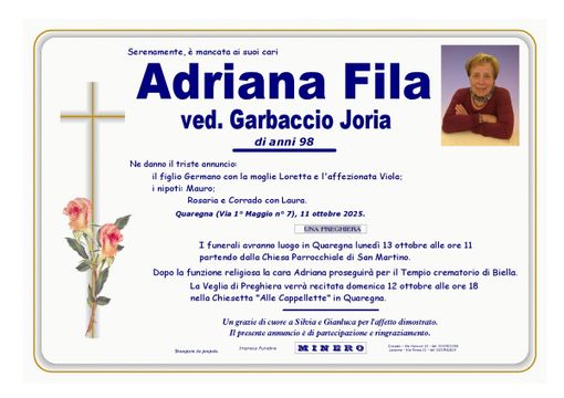 Adriana Fila, ved. Garbaccio Joria