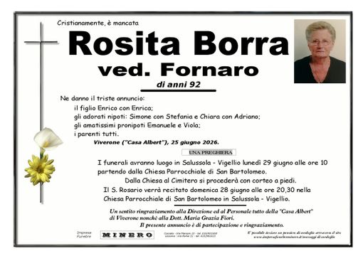 Rosita Borra, Ved. Fornaro Rosita Borra, Ved. Fornaro