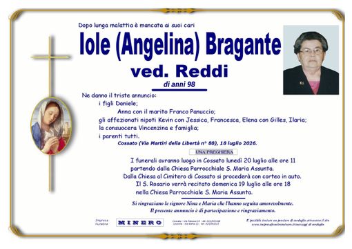 Iole (Angelina) Bragante, ved. Reddi