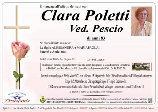 Clara Poletti ved. Pescio Clara Poletti ved. Pescio
