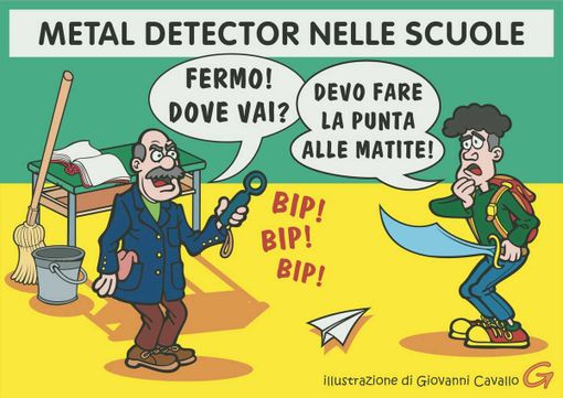 Sicurezza a scuola, il Biellese frena: “I metal detector non sono la soluzione” - Illustrazione di Giovanni Cavallo