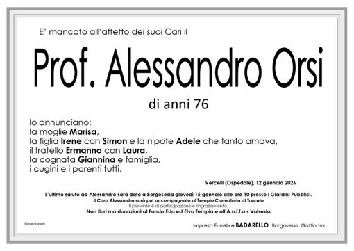 Professor Alessandro Orsi