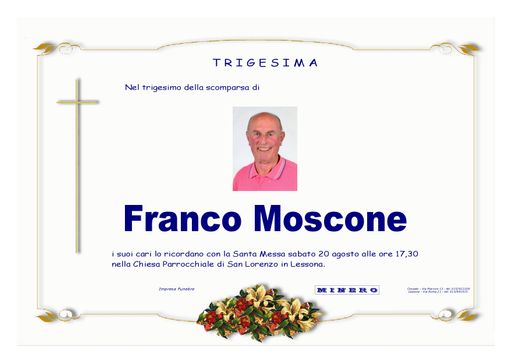 Franco Moscone, trigesima