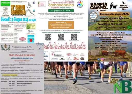 La corse e le camminate della settimana del Biellese di newsbiella.it La corse e le camminate della settimana del Biellese di newsbiella.it