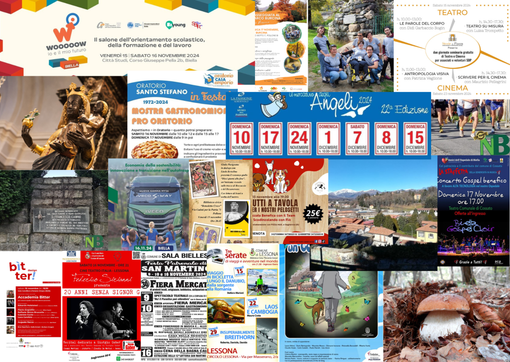 Tante cose da fare a Biella e provincia il 16 e il 17 novembre