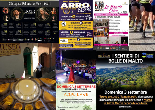 I consigli di newsbiella.it per gli eventi del fine settimana 1, 2 e 3 settembre