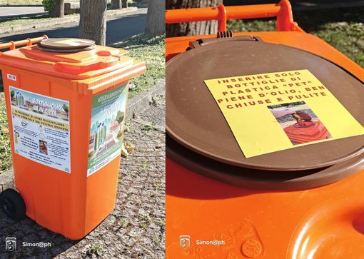 Mongrando, nuovi contenitori per la raccolta dell’olio vegetale esausto (foto dalla pagina Facebook di Insieme per Mongrando - Michele Teagno sindaco)