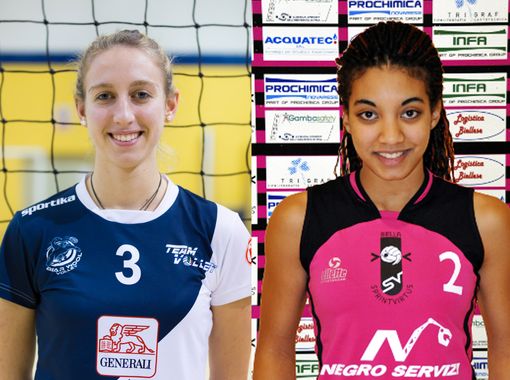Erica Vodopi del Teamvolley e Wendy Manuello della SprintVirtus