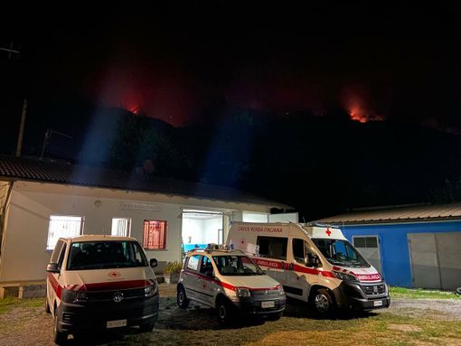 Incendi boschivi in Piemonte, Croce Rossa in campo a sostegno della popolazione e dei soccorritori