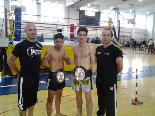 Da sinistra, l'istruttore Ivan Siviero,, Aflousse Zakarria, Michel Fenaroli e Daniele Fenaroli