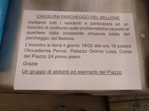 Piazzo, chiusura del parcheggio del Bellone, abitanti e commercianti pronti a trovare una soluzione Piazzo, chiusura del parcheggio del Bellone, abitanti e commercianti pronti a trovare una soluzione