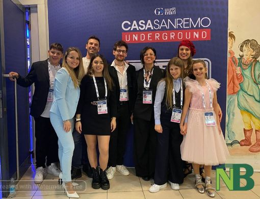 Alcuni dei ragazzi dell'associazione a Sanremo con l'insegnante Beba Capizzi
