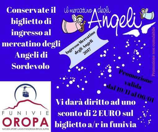 Con il Mercatino degli Angeli sconti per Funivie Oropa