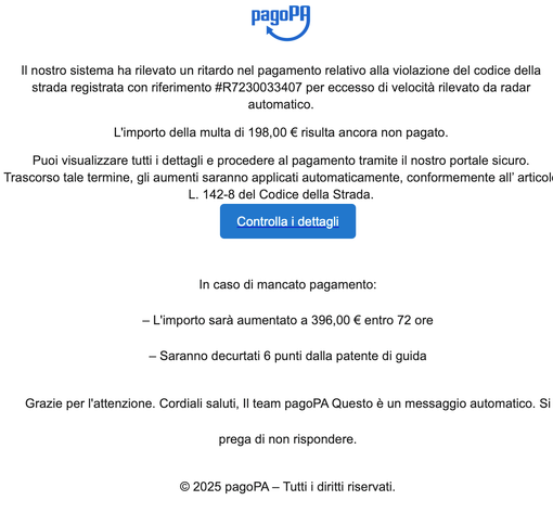 Attenzione: nuova truffa phishing sulle multe false